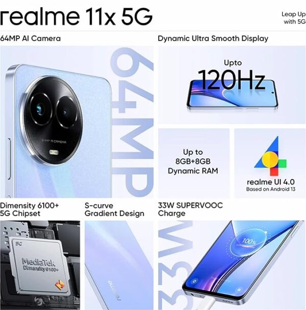 realme 11x 5G (Purple Dawn, 8GB RAM, 128GB Storage) - Image 2