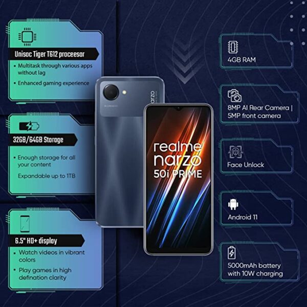 realme narzo 50i Prime (Dark Blue 4GB RAM+64GB Storage) - Image 2