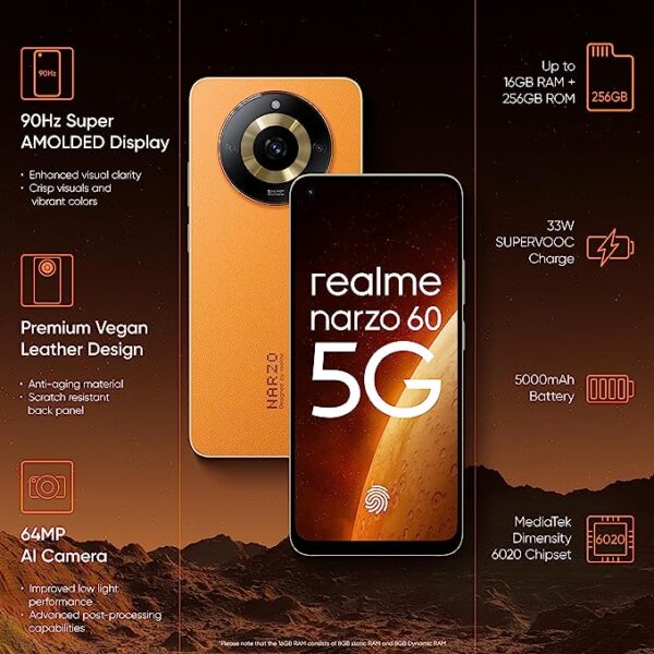 realme narzo 60 5G (Mars Orange,8GB+128GB) - Image 5