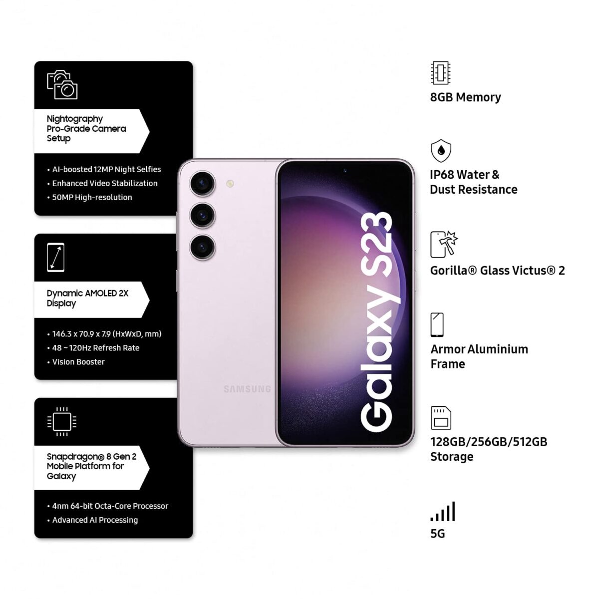 Samsung Galaxy S23 5G (8GB, 128GB Storage) - Image 2