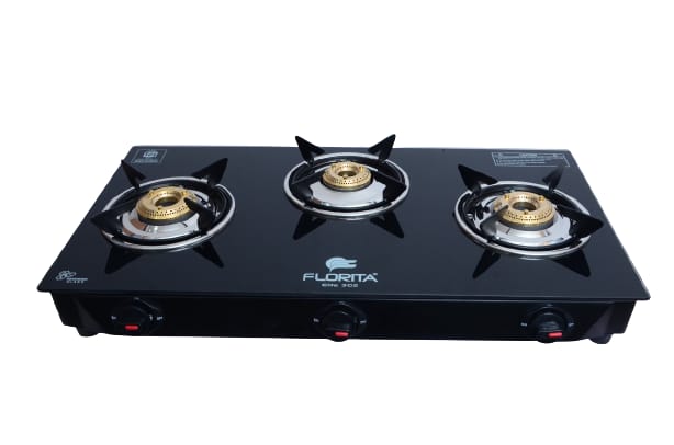 Florita ELITE 3GS Gas Stove – 3 Burner Toughened Glass Top