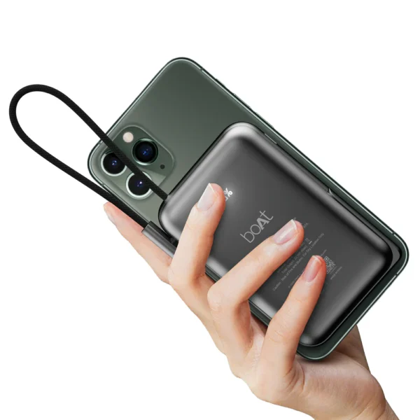 boAt EnergyShroom PB330 MagnaCharge 10,000 mAh Magnetic Wireless Power Bank with 15 W Wireless & 22.5 W Wired Charging