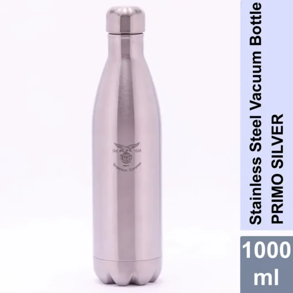 Eagle Primo Silver 1000 ml Stainless Steel Vacuum Flask — Hot & Cold Insulated