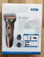 Geemy GM-6259 3-in-1 Cordless Grooming Kit — Hair, Beard & Nose Trimmer - Image 2