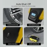 Portronics Vayu Lite 150 PSI Portable Tyre Inflator — 12V DC, LED Display & Auto Shut-Off - Image 3