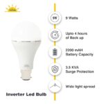 MITVA MSB-922 9W Inverter LED Bulb | 2200mAh Rechargeable Backup Bulb | Auto On During Power Cut - Image 2