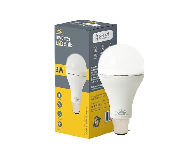 MITVA MSB-922 9W Inverter LED Bulb | 2200mAh Rechargeable Backup Bulb | Auto On During Power Cut