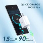 Oraimo 20W Type C Fast Charger Pd 3.0 Usb C Wall Adapter Compatible For Samsung Galaxy S22 S21/S21+/S21 Ultra/S20/S20+/S20 Fe/Note 20 Ultra/10, Google Pixel 6/5/4, White - Image 3