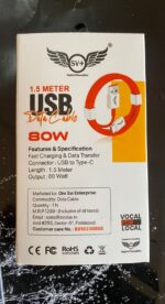 SV+ 80W USB to Type-C Fast Charging Cable (1.5 Meter) | SuperVOOC, Warp & Dash Charge Support | 6 Months Warranty - Image 4