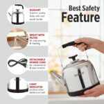 Baltra Electric Kettle 1500 W | Fast Boil, Water Boiler For Hot Drinks | Stainless Steel | 2 Years Warranty