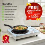 Baltra-2400W-Infrared-Cooktop-Touch-Panel-Silver-BIC-167-Premium-Electric-SS-Cooker-with-Free-Grill-2-year-Manufacturer-Warranty