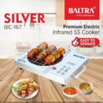 Baltra-2400W-Infrared-Cooktop-Touch-Panel-Silver-BIC-167-Premium-Electric-SS-Cooker-with-Free-Grill-2-year-Manufacturer-Warranty