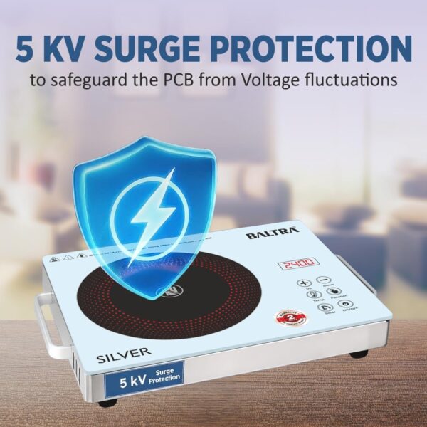 Baltra-2400W-Infrared-Cooktop-Touch-Panel-Silver-BIC-167-Premium-Electric-SS-Cooker-with-Free-Grill-2-year-Manufacturer-Warranty