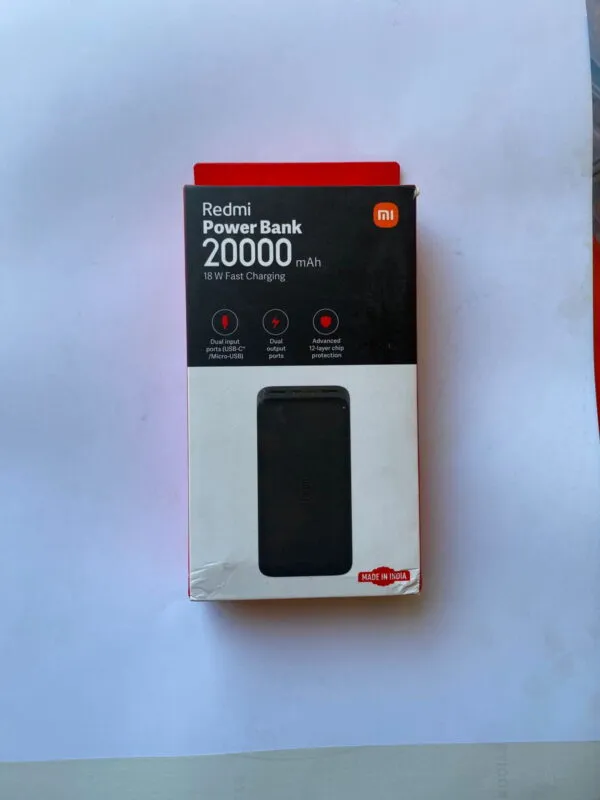 Redmi 20000mAh Power Bank 18W Fast Charging Dual USB Output 6 Months Warranty