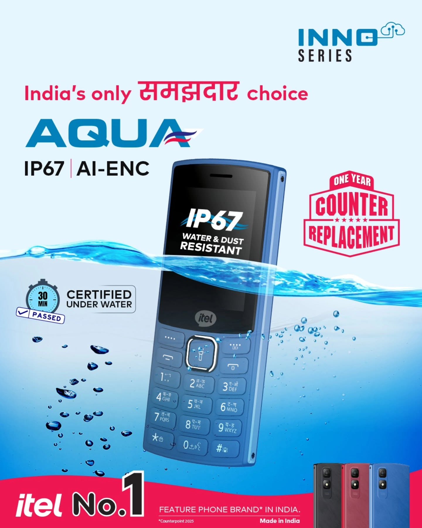 itel Aqua Keypad Mobile Phone