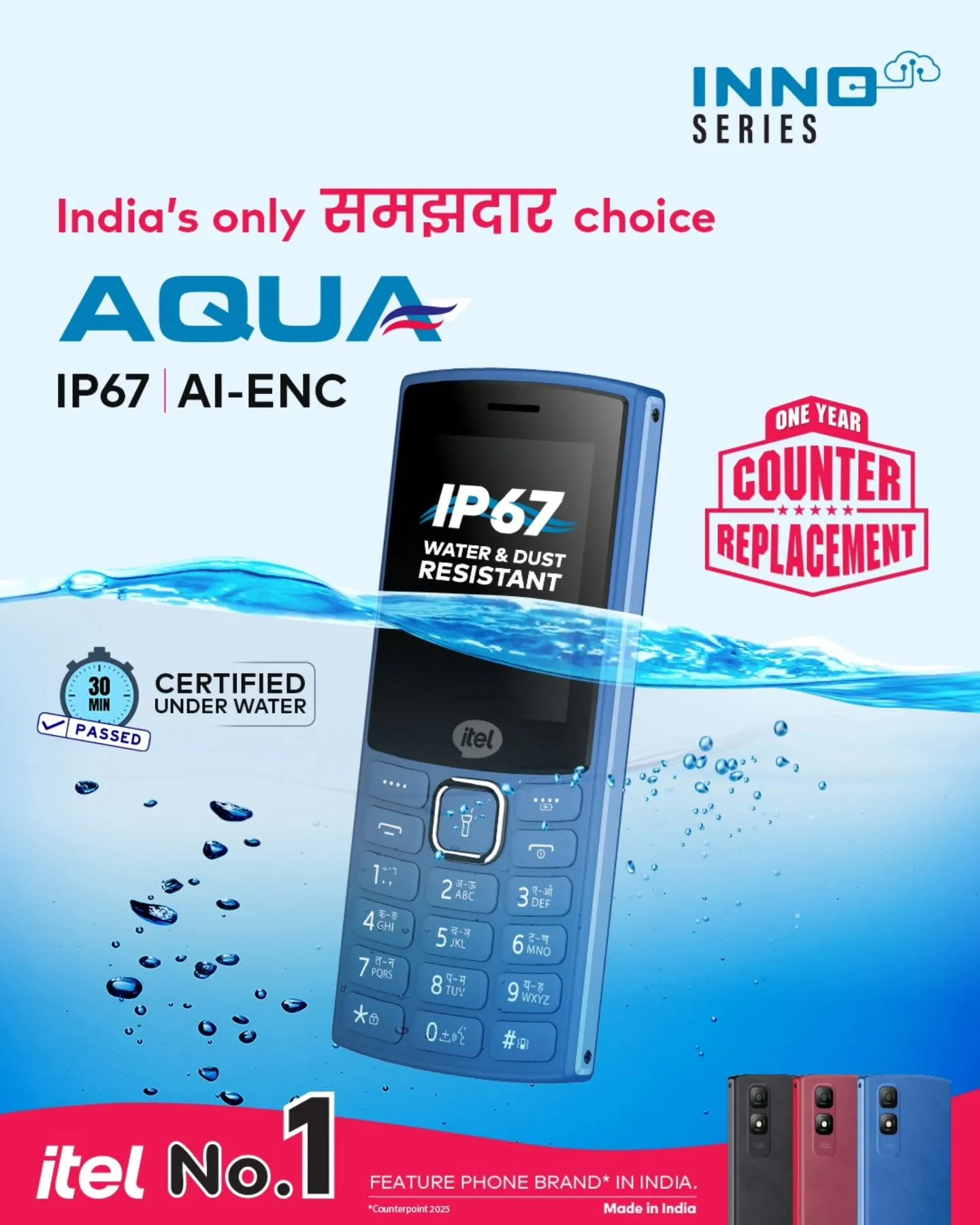 itel Aqua Keypad Mobile Phone